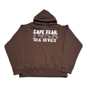 J.America Cape Fear Community College Sea Devils Hoodie Sweatshirt Men's M FLAW